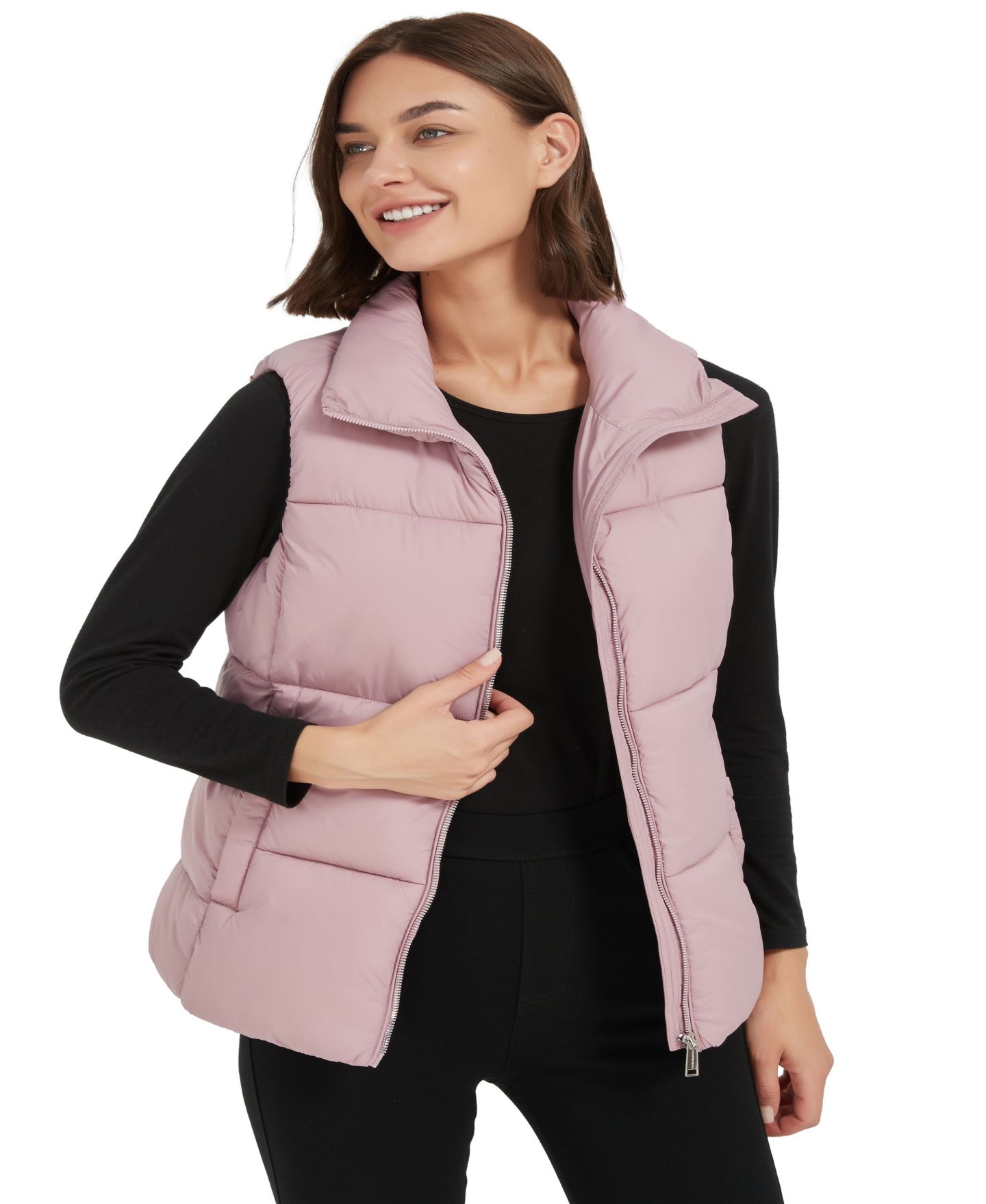 Женский жилет Hawke & Co. Quilted Puffer, цвет: Розовато-лиловый — фото 3