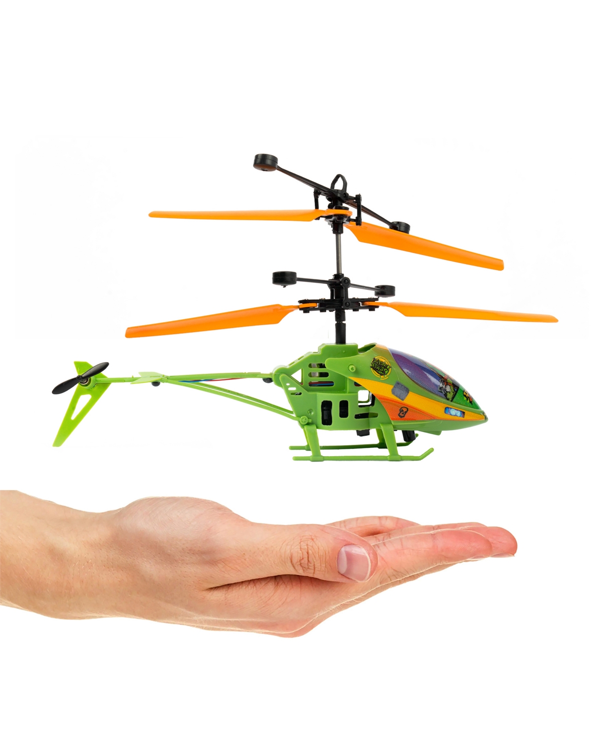 World Tech Toys Teenage Mutant Ninja Turtles Mutant Mayhem Michelangelo 2ch Ir Helicopter In Transparent