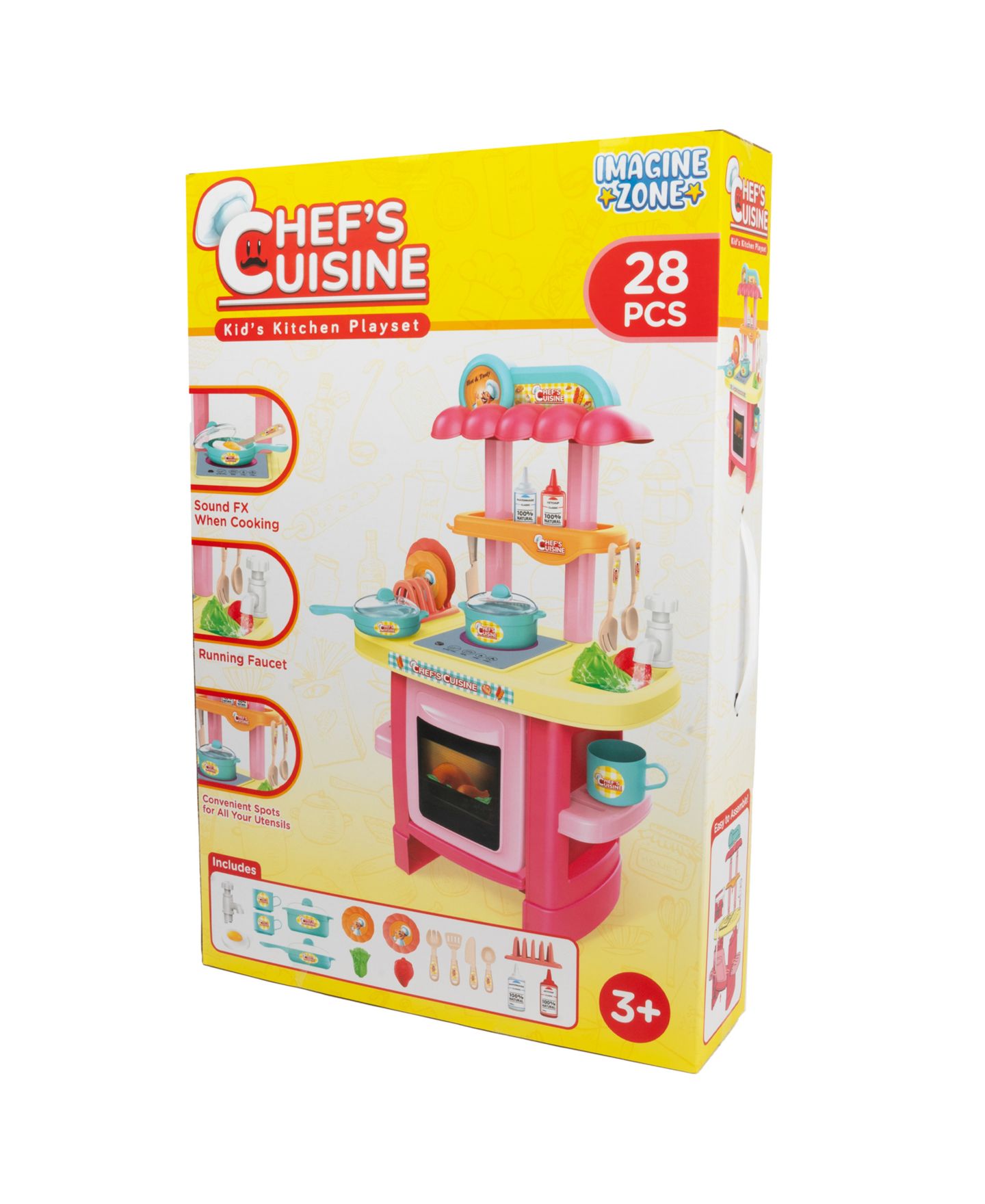 Детский игровой набор World Tech Toys Chef's Cuisine Working Faucet 28-Piece Kitchen Playset, Ages 3+ — фото 4