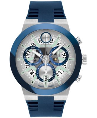 Movado - Men's Bold Fusion Swiss Quartz Chrono Blue Silicone Watch 44.50mm