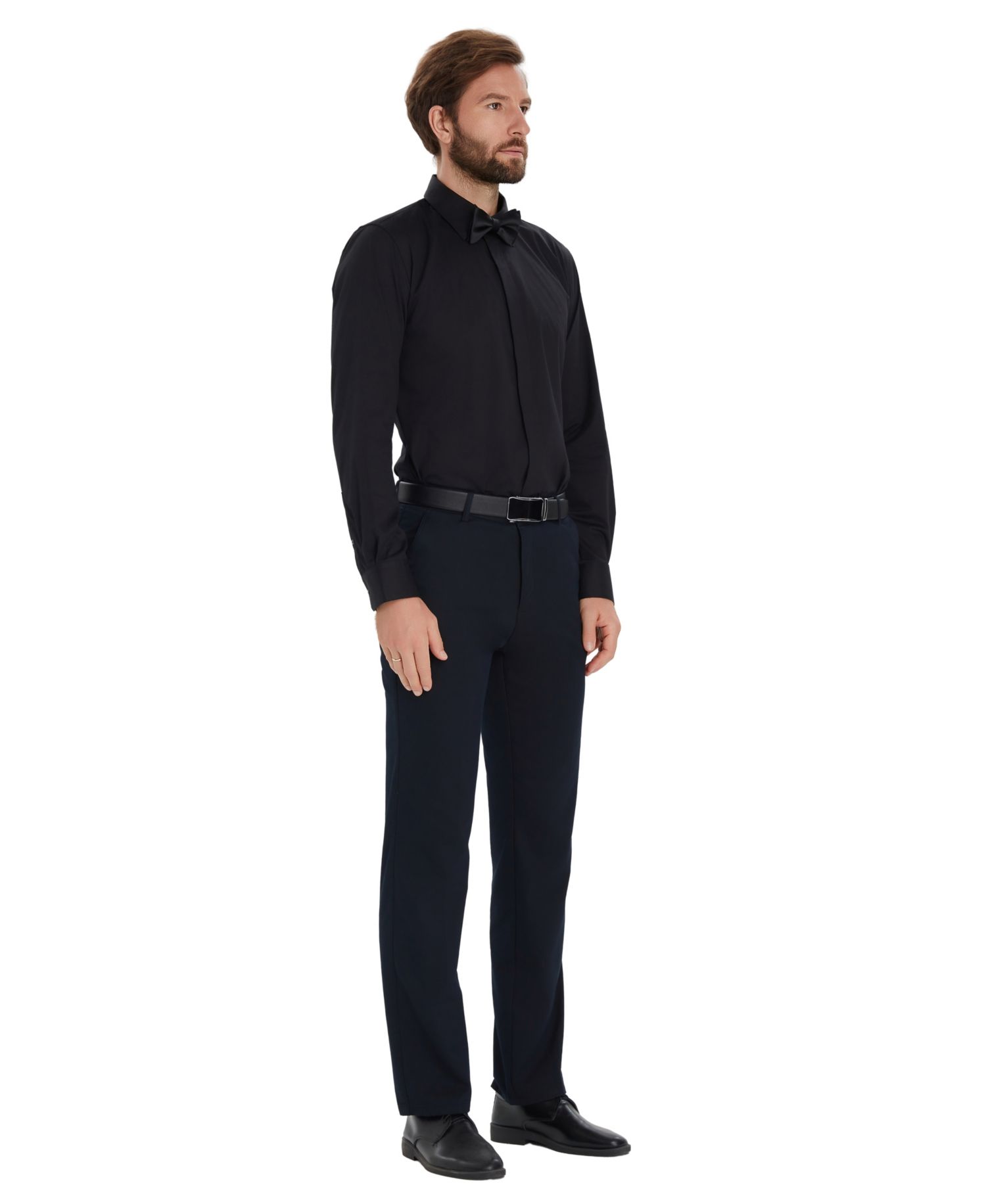 Men's Slim-Fit Formal Solid Dress Shirt