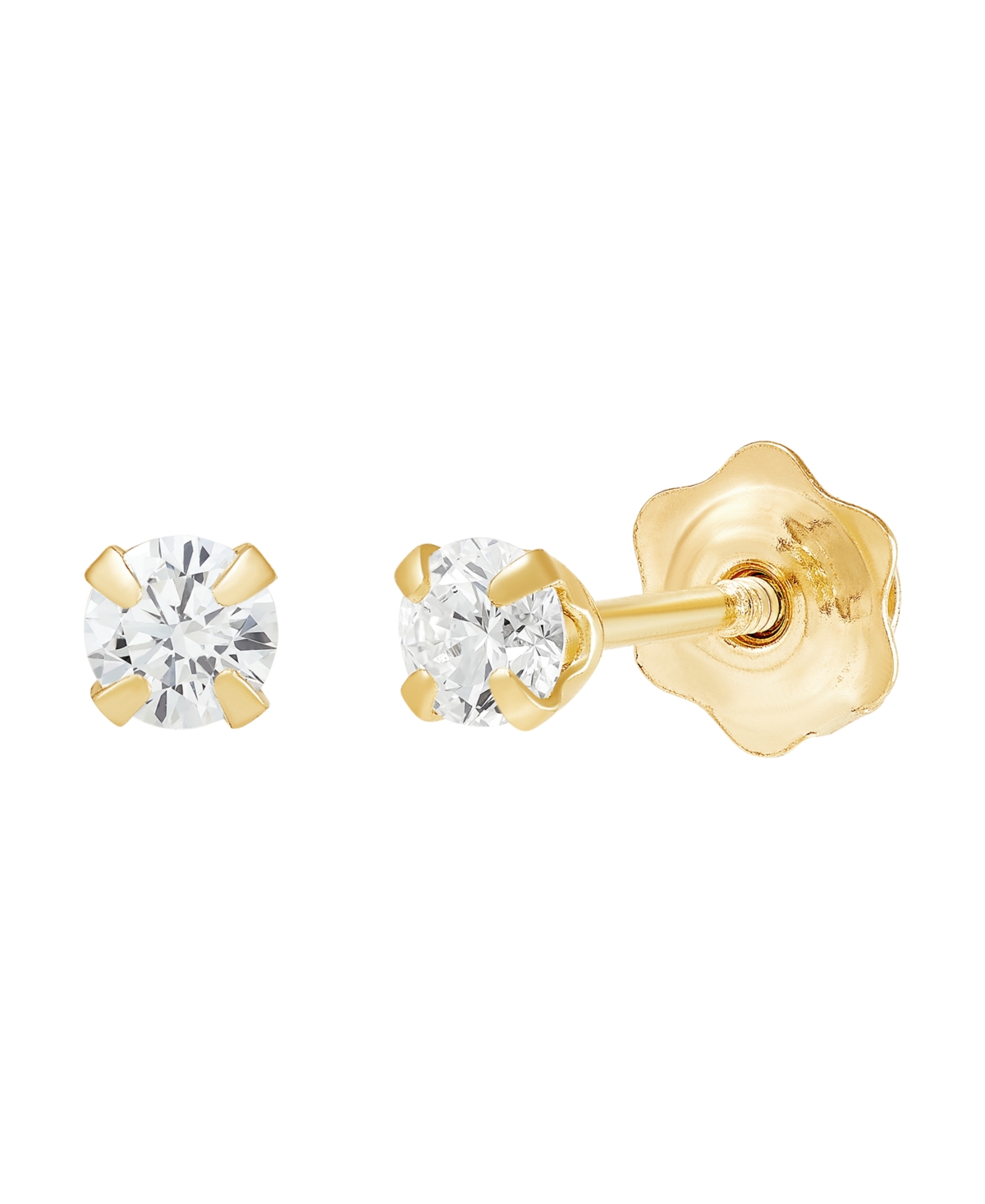 Macy's 3-piece Stud Earring Set In 10k Yellow Gold In Gold