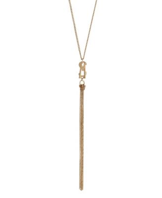 Gold Signature Logo Y Necklace