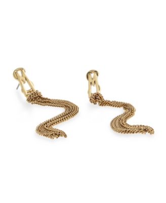 Gold Signature Logo Fringe Earrings