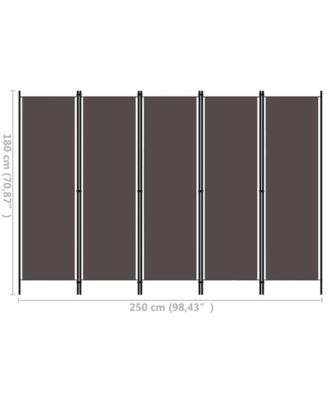 98.4"x70.9" Fabric 5-Panel Room Divider Anthracite