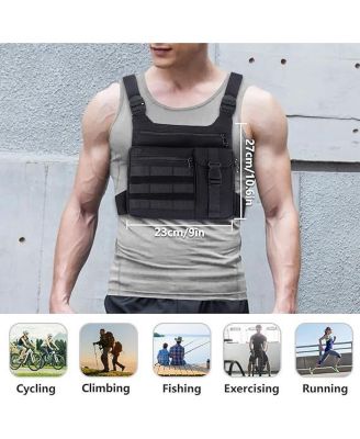 Tactical Chest Pack Running Bag: Lightweight Water-Resistant Outdoor Sports Vest for Hiking EDC - Men & Women