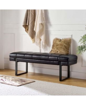 Mid-century Modern Laurens Upholstered Bench with Metal Legs