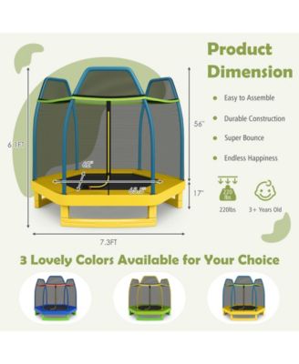 7 Feet Kids Recreational Bounce Jumper Trampoline-Yellow