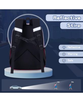 Kids Backpack, 16'' Lightweight School Backpack for Boys Girls,Casual Bookbag for Primary Elementary Middle School,Age 5-14，Pink,Large Size