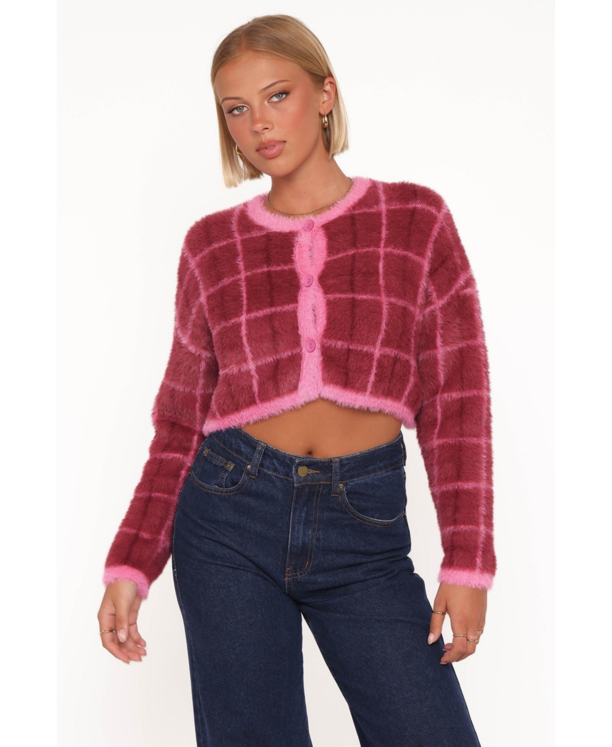 Petal and Pup Women's Viola Plaid Button-Front Cardigan