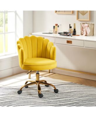 Woman Modern Cute Shell Back Upholstered Desk Chair for Vanity, Living Room