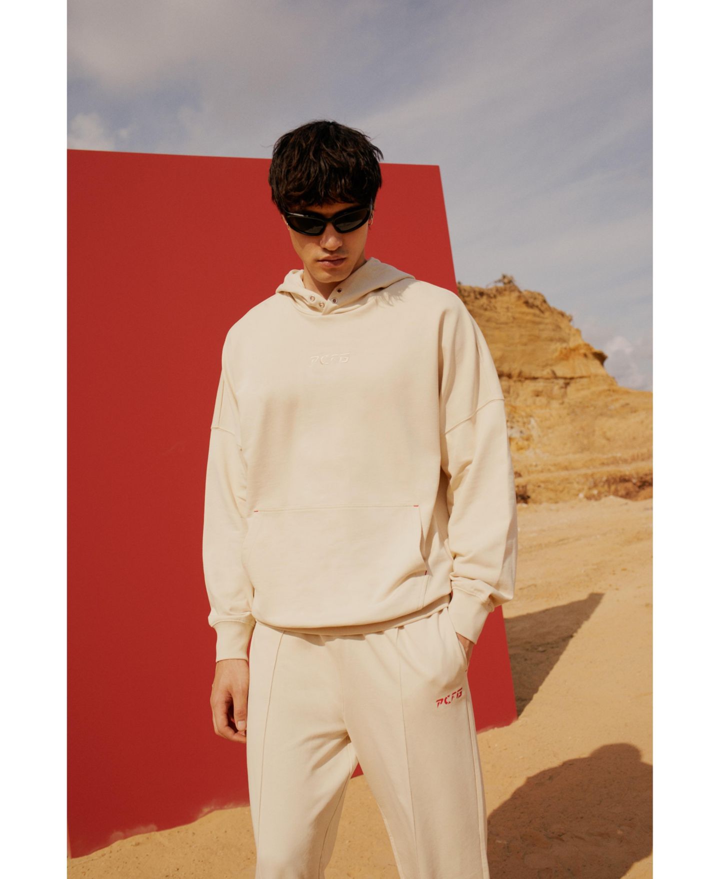 Мужские брюки PCFG Free Heaven Cotton Sweatpants, цвет: Бежевый — фото 9