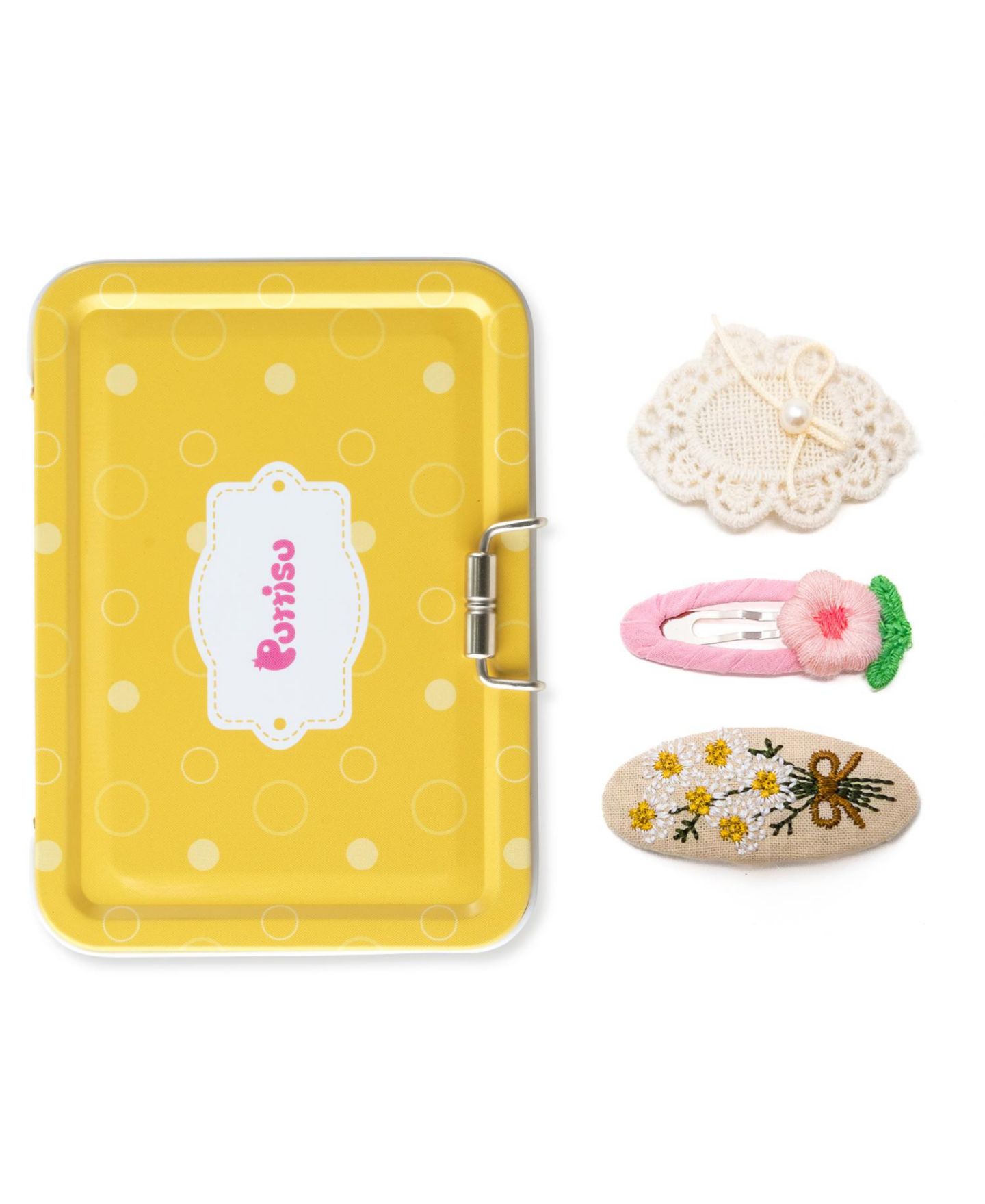 Аксессуары для волос Puttisu 3pc Hair Clip Crochet Meadow Set для девочек, цвет: Розовый — фото 3