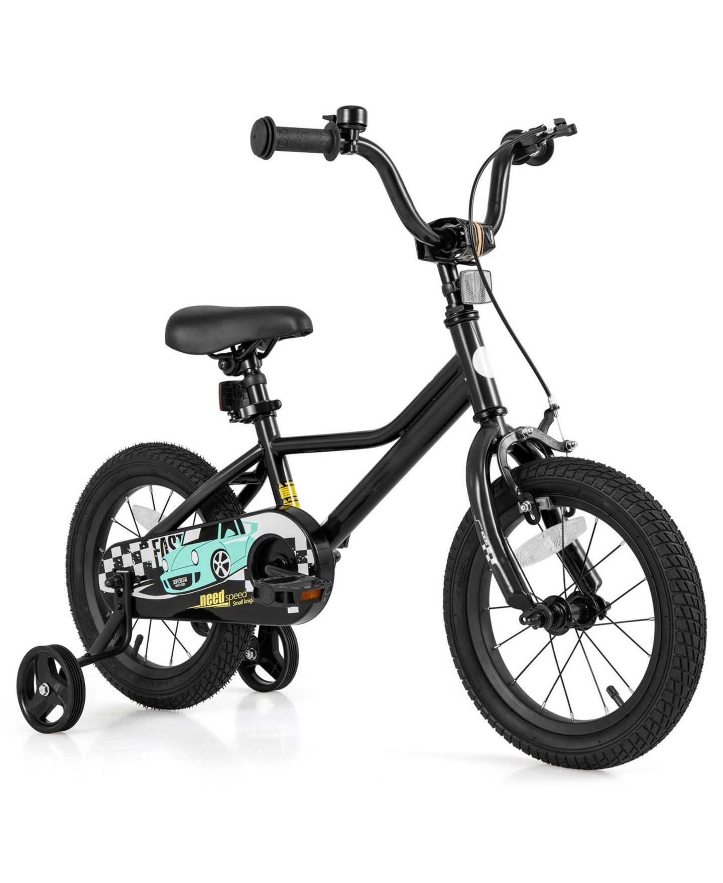 Детская игрушка SUGIFT 16 Inch Adjustable Low-Step Frame Carbon Steel Kids Bike, Ages 3-8, цвет: Чёрный — фото 1