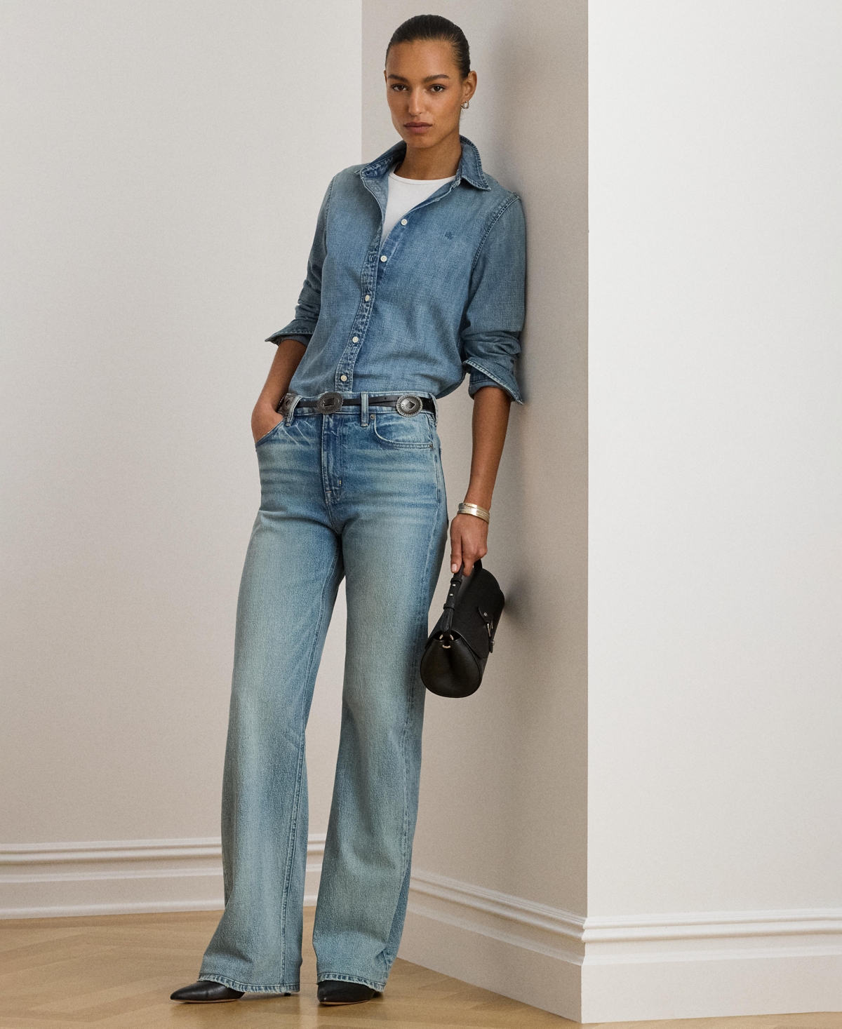 Ralph Lauren Women's Embroidered Shirt In Blue