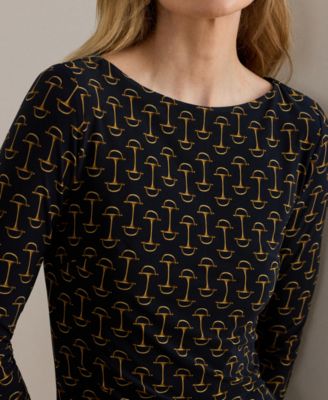 Women's Geo Print Boat Neck Dress