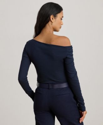 Women's Ribbed Asymmetrical Off-The-Shoulder Top