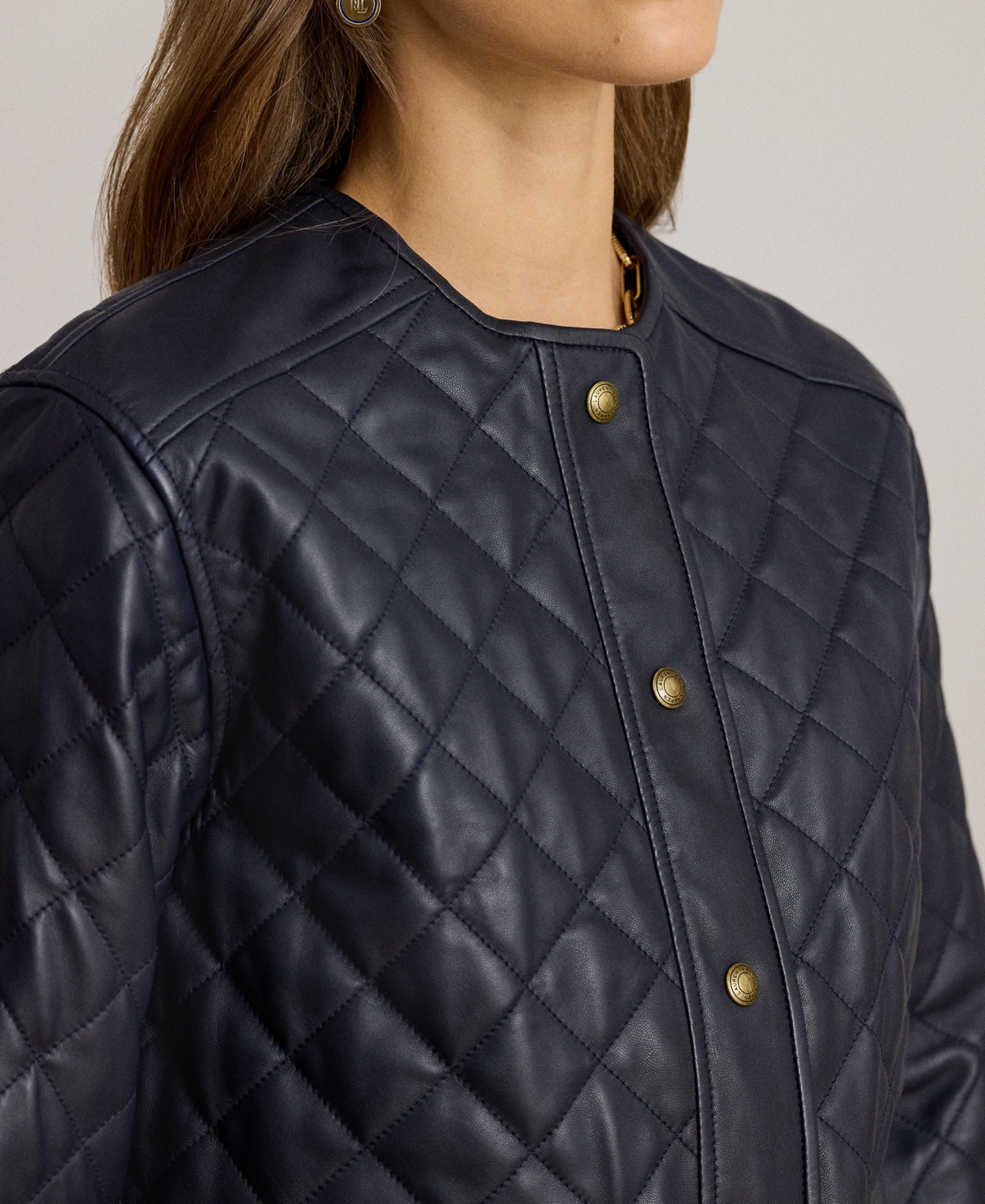 Lauren Ralph Women's Diamond-Quilted Cropped Jacket