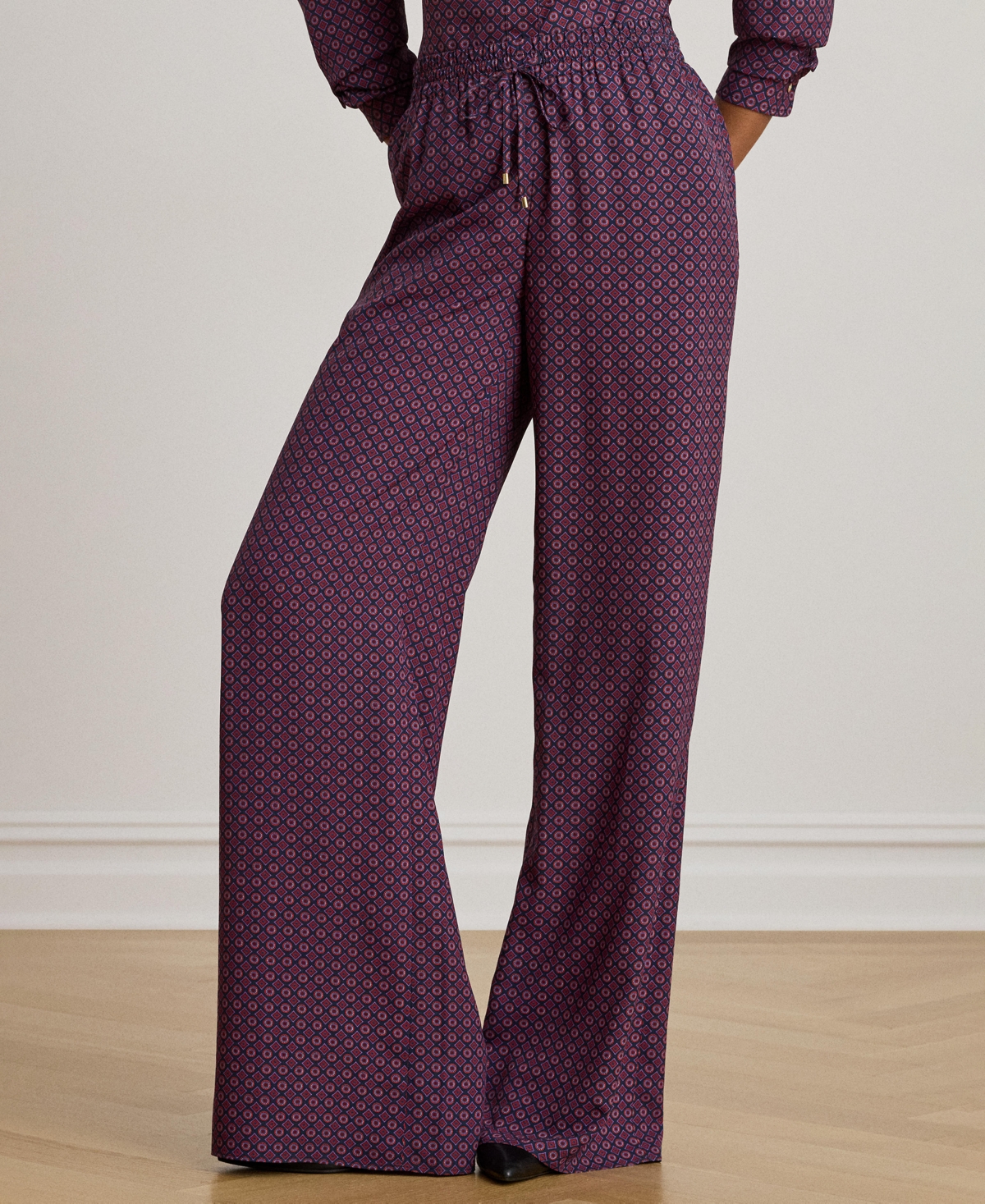 Lauren Ralph Women's Foulard Print Wide-Leg Pants