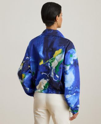 Women's Abstract-Print Windbreaker Jacket