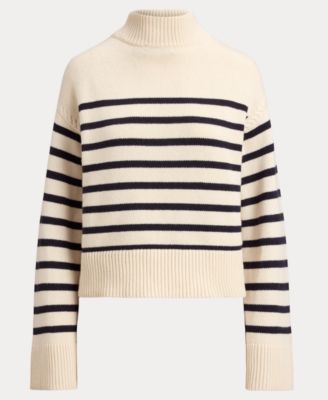 Women's Striped Mock Neck Sweater