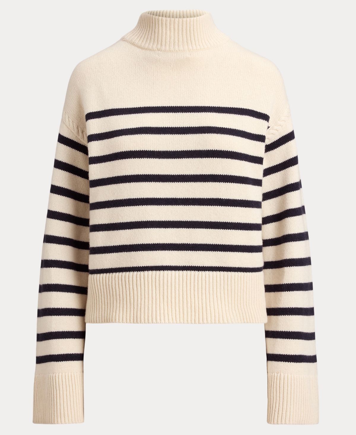 Ralph Lauren Women's Striped Mock Neck Sweater In Neutral