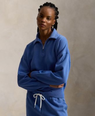 Polo Ralph Lauren Women's Fleece Quarter-Zip Top - Macy's