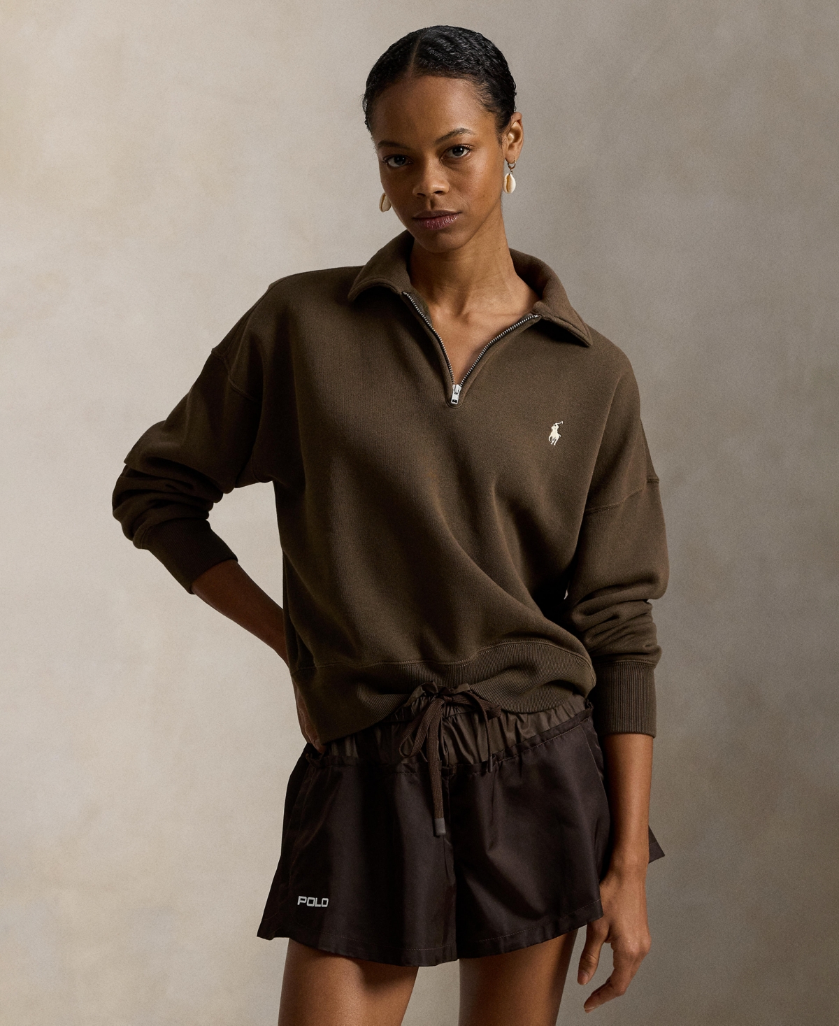 Polo Ralph Lauren Women's Arctic Long-sleeve Top In Brown