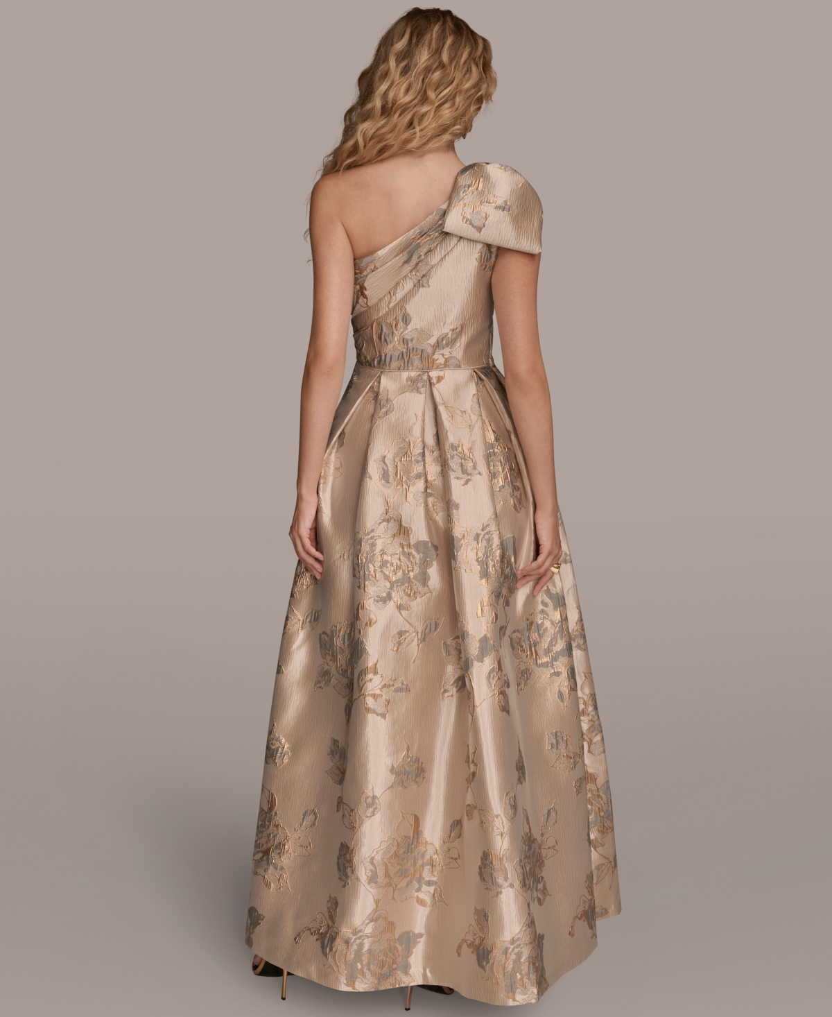 Donna Karan New York Women's One-Shoulder Bow Ball Gown