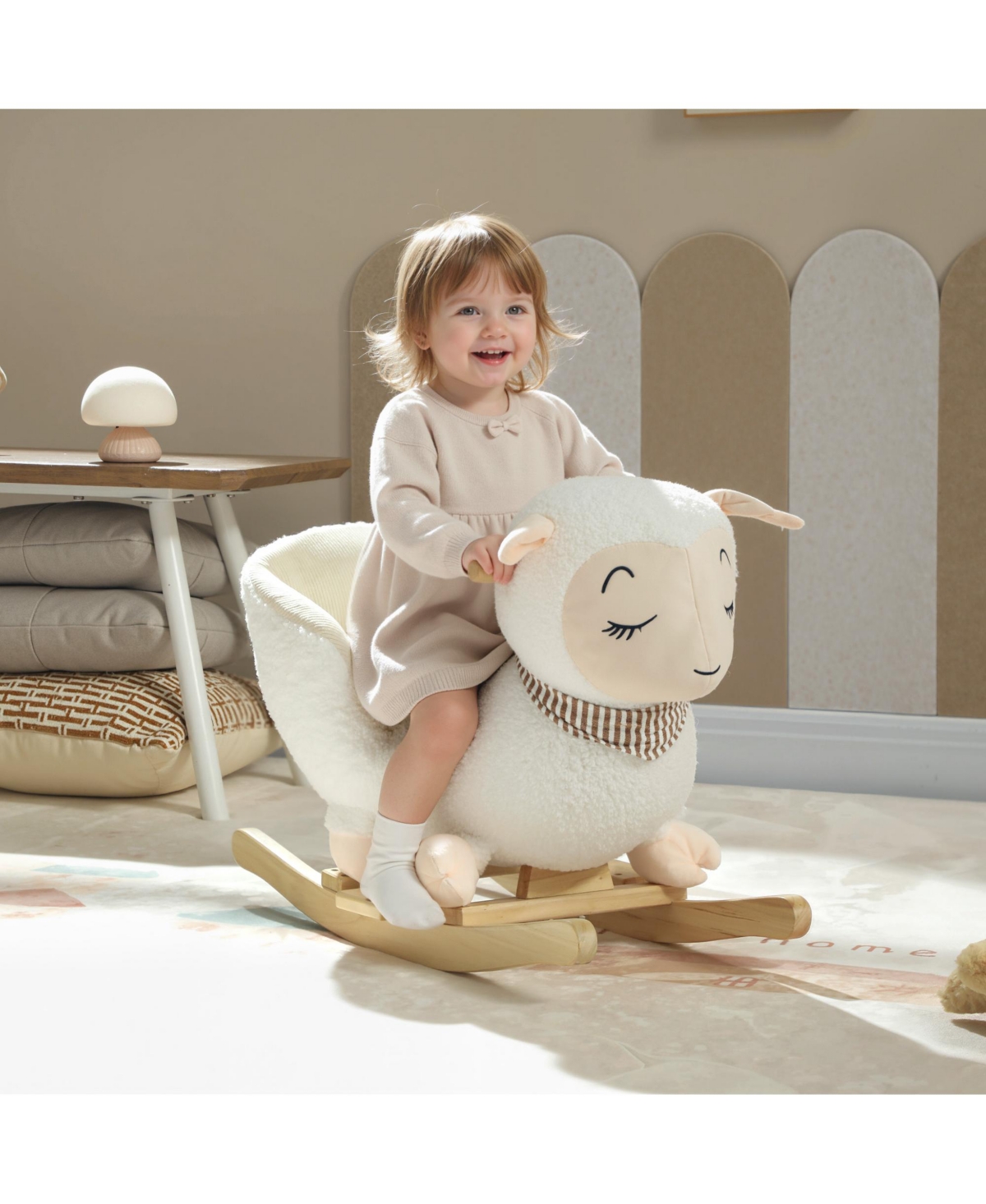 Qaba Baby Rocking Horse, Sheep Rocking Horse for Toddlers 18–36 Months