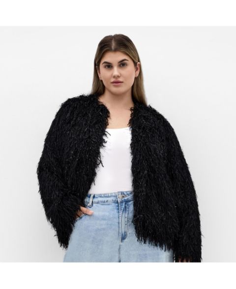 Женская куртка City Chic Sparkle Queen, больших размеров, цвет: Чёрный