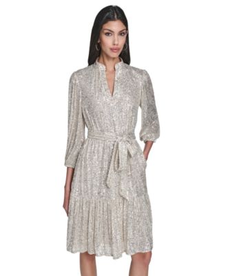 Women's Sequined V-Neck Dress