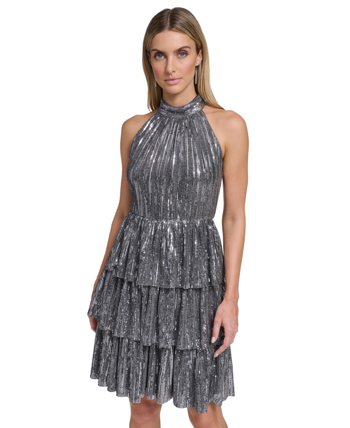 Eliza J Women's Social Sequined Halter Neck Dress