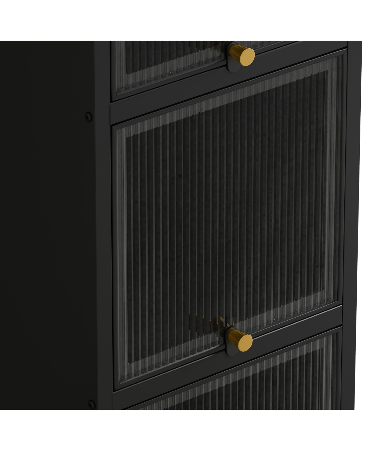 Casainc Modern Four-Tier Glass Door Cabinet with Five-Tier Storage for Living Room, Dining, Entryway, or Bathroom