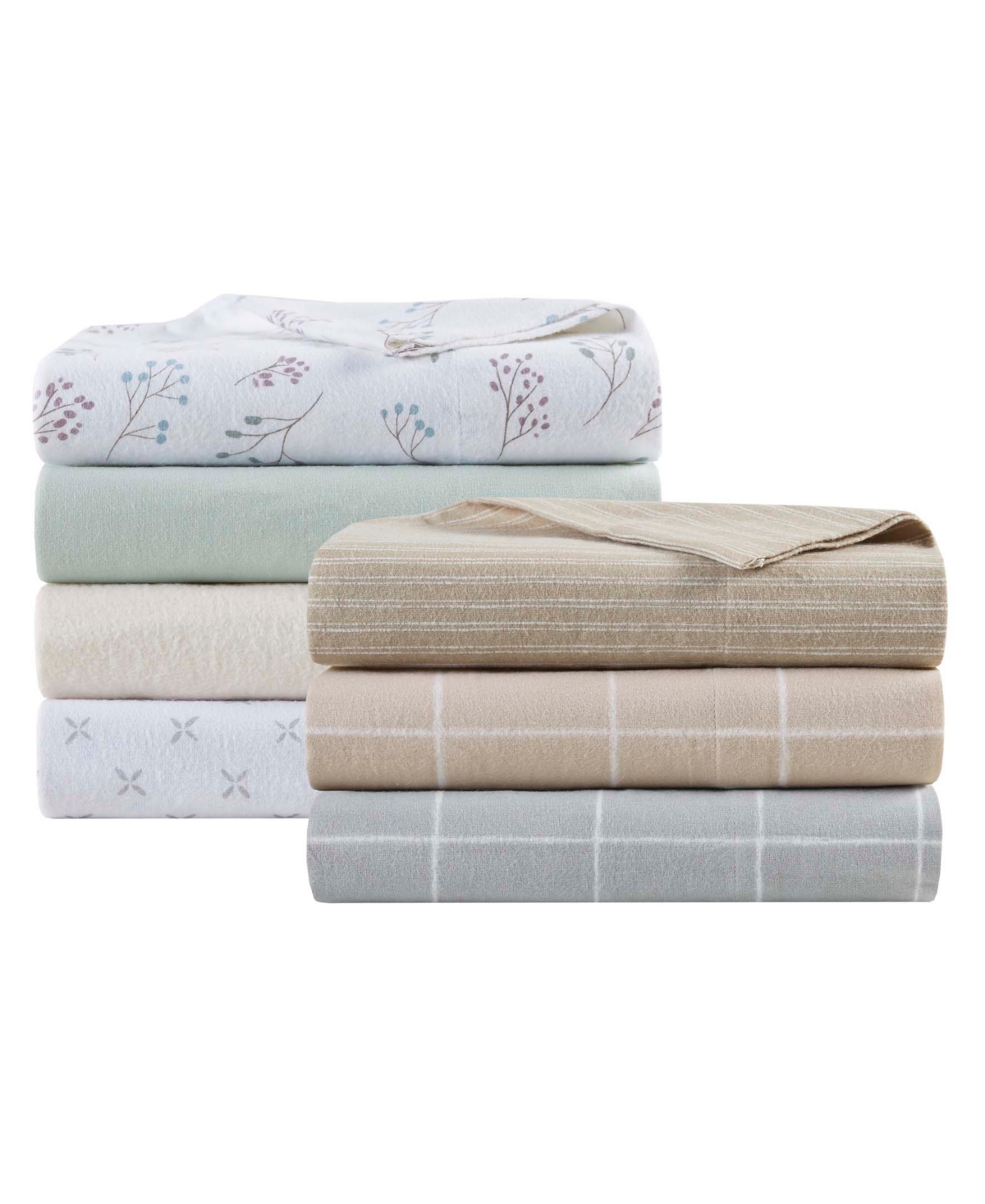 Madison Park Novelty Printed Cotton Flannel 4-pc. Sheet Set, California King In Neutral