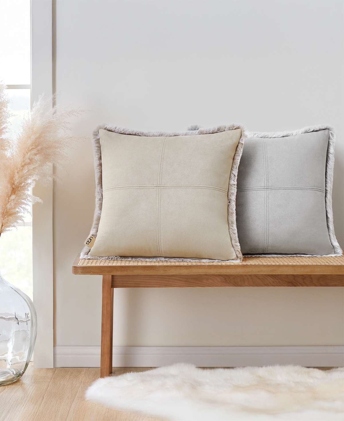 Ugg Wyatt Square Decorative Pillow, 20" X 20" In Gray