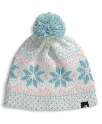 Girls' 6-14 Jacquard Pattern Cabin Ski Tuke Beanie