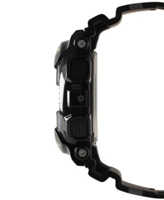 Men's Japanese Quartz Black Resin Watch, 51.2mm