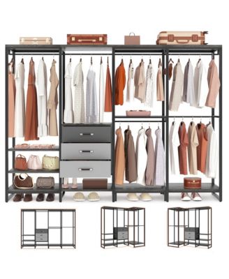 74'' Closet Organizer with Wood Drawers