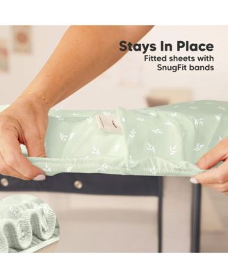 Soothe Waterproof Pack N Play Sheets for Girls, Boys, 2pk 38x26 Cotton Mini Crib Sheets Fitted, Soft, Breathable
