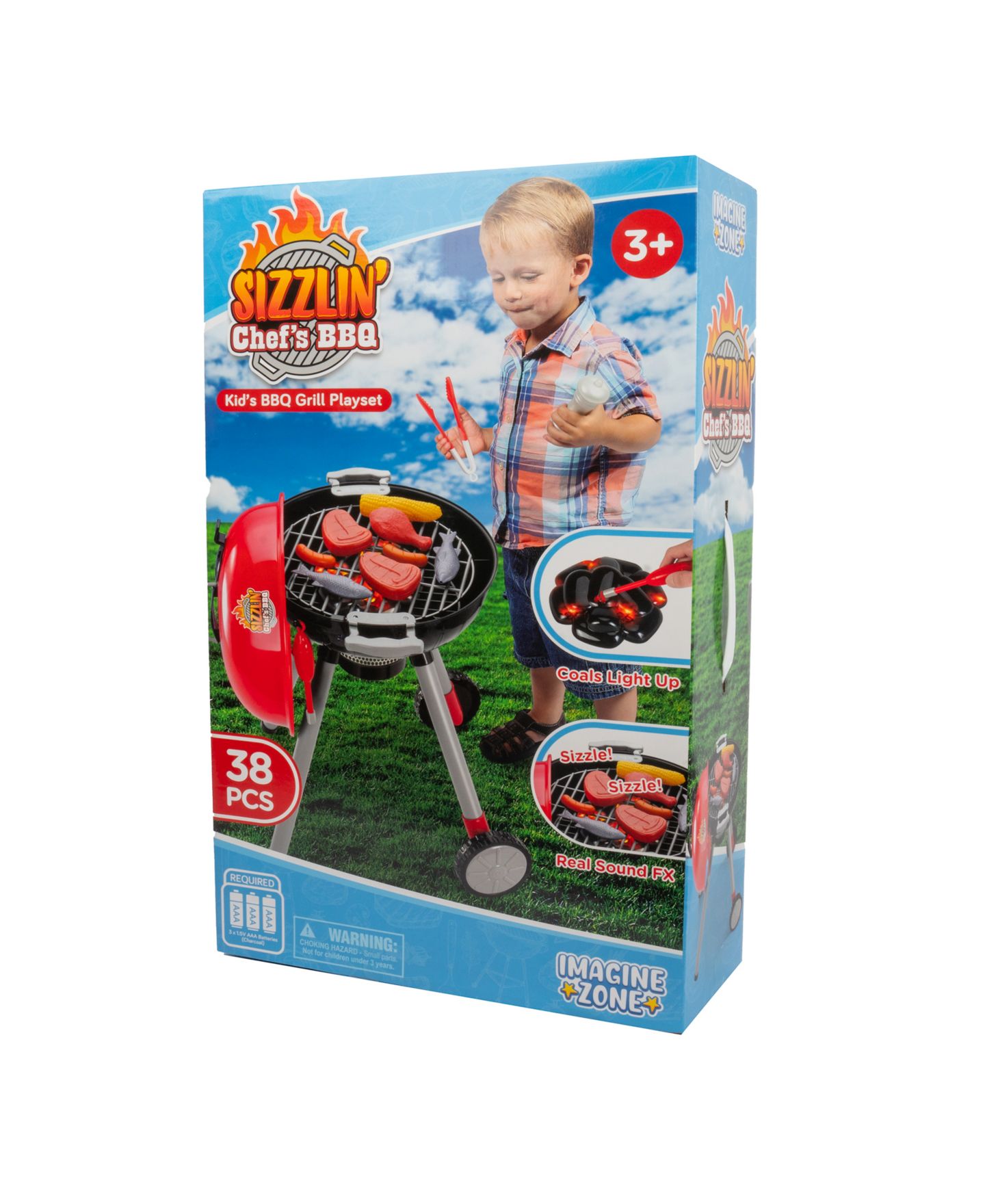Детский игровой набор World Tech Toys Sizzlin' Interactive Lights and Sounds 38-Piece Barbecue Playset, Ages 3+ — фото 4
