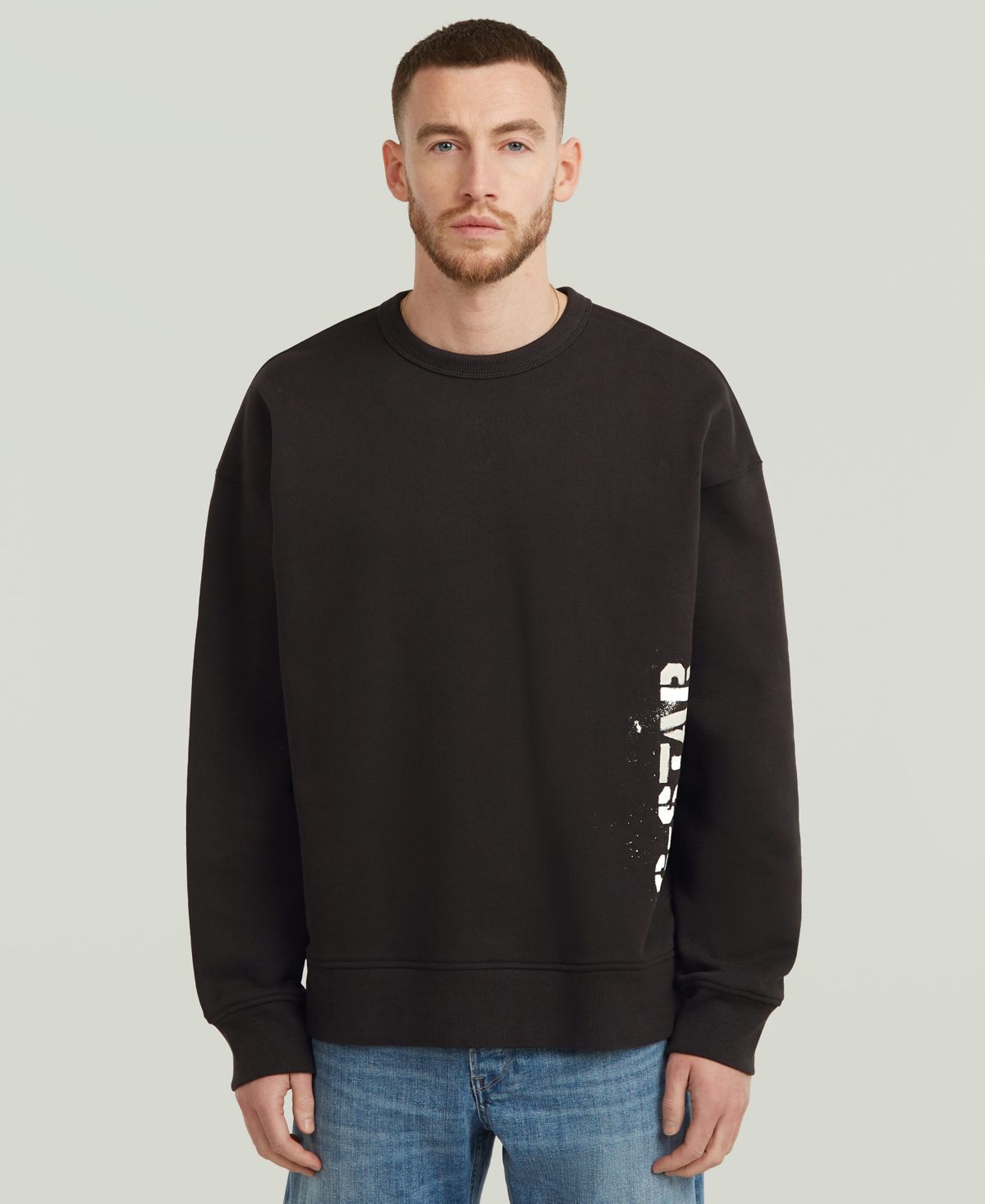 Мужская свободная толстовка свободного кроя с напылением 89