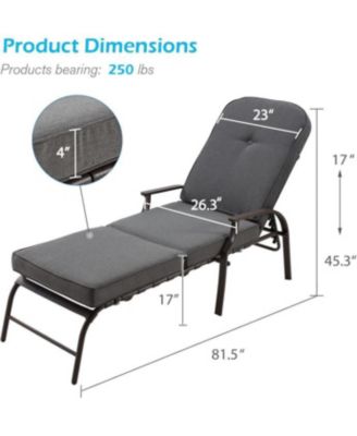 Adjustable Outdoor Chaise Lounge Chair Patio Recliner
