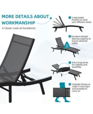 Outdoor Chaise Lounge, All Weather Pool Lounge Chairs Ergonomic Design