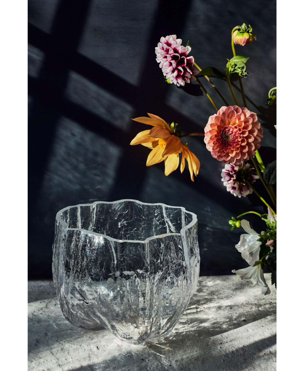 Kosta Boda Crackle Low Vase