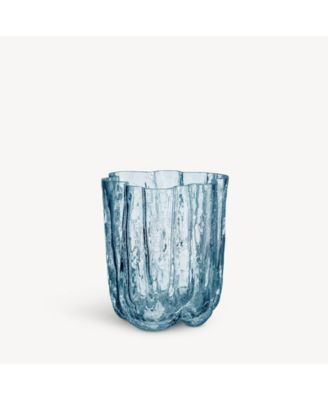 4.8" Circular Crystal Glass Crackle Vase