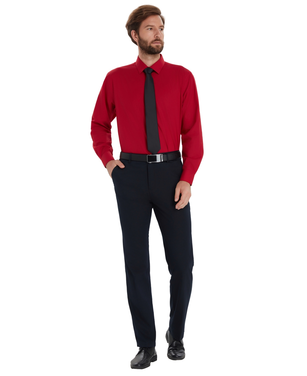 Alfani Men's Promo Solid Regular-fit Spread Collar Dress Shirt, Macy's Exclusive In Red