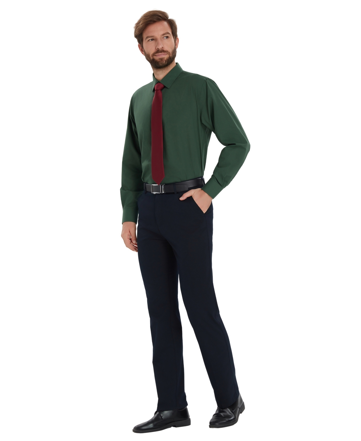 Alfani Men's Promo Solid Regular-fit Spread Collar Dress Shirt, Macy's Exclusive In Green