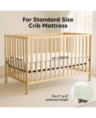 2pk Soothe Waterproof Fitted Crib Sheets for Girl, Boy, 100% Soft Cotton Crib Mattress Protector Sheet