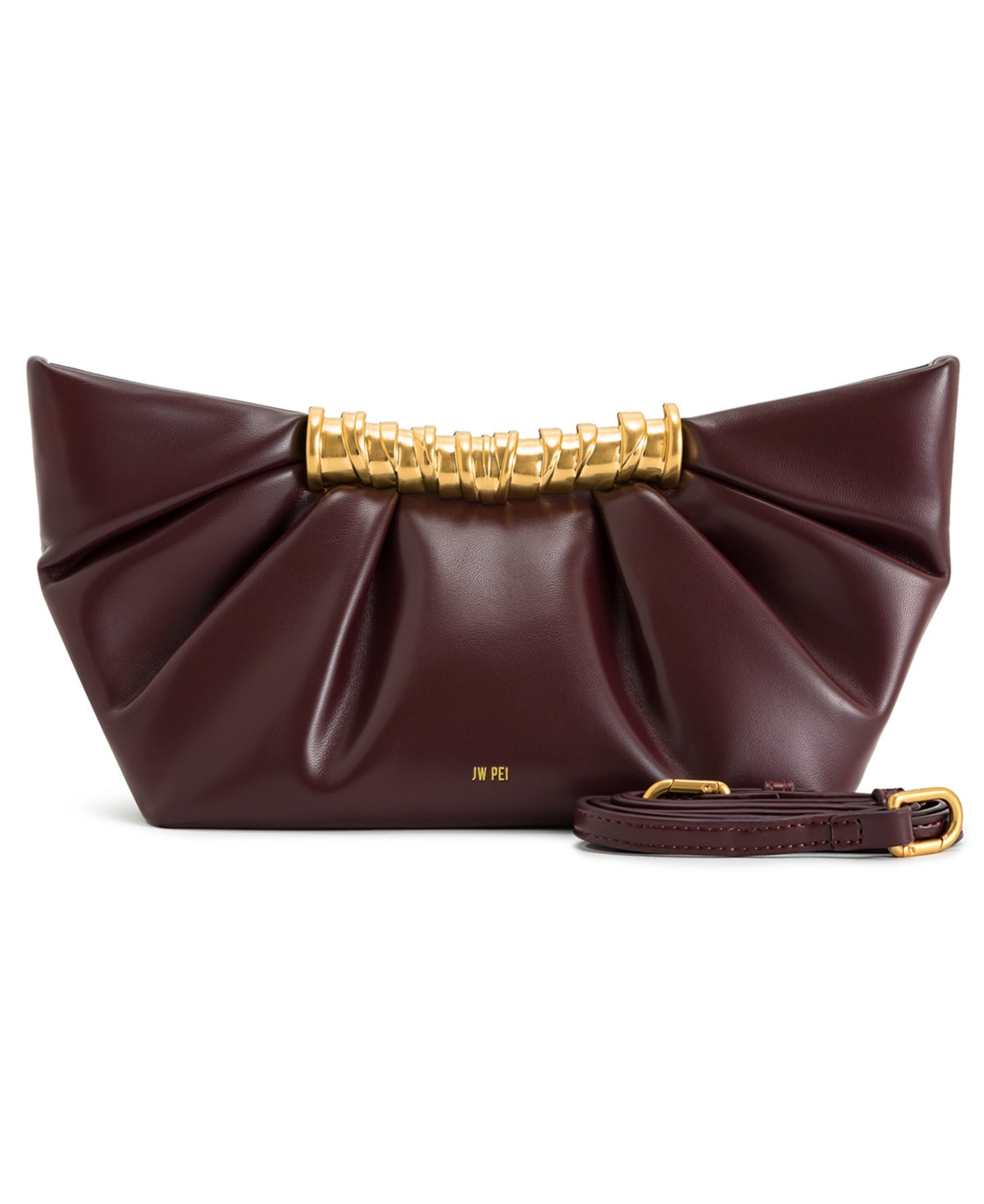 Jw Pei Lila Metal Frame Mini Clutch In Burgundy